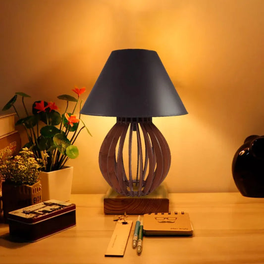 Abajur Decorativo em Madeira Mdf Bivolt Rústico Lume