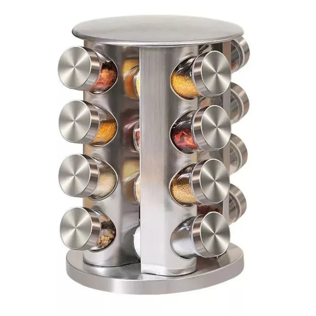 Porta Tempero Inox 16 Potes Giratório Spice360