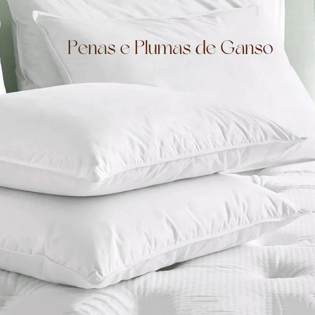 Kit 04 travesseiros de Penas e Plumas de Ganso Comfort Plus