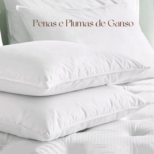 Kit 04 travesseiros de Penas e Plumas de Ganso Comfort Plus