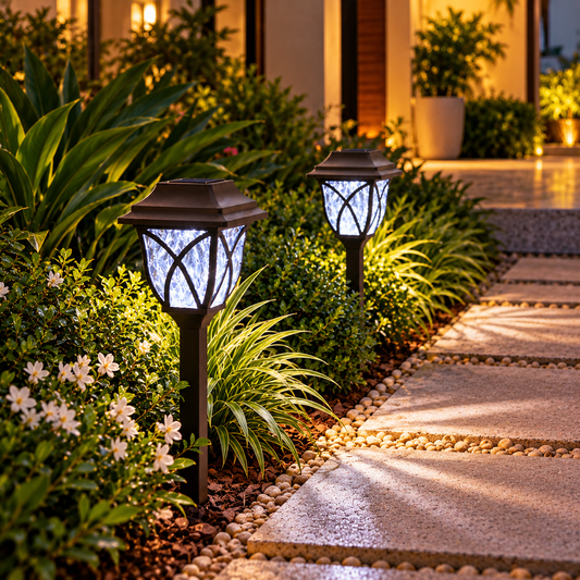 Kit 2 Luminárias de Luz Solar Super Led para Jardim EcoGlow