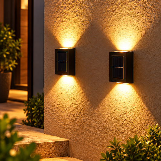 Kit com Duas Luminárias Solares de Parede Led Spot SunSpot