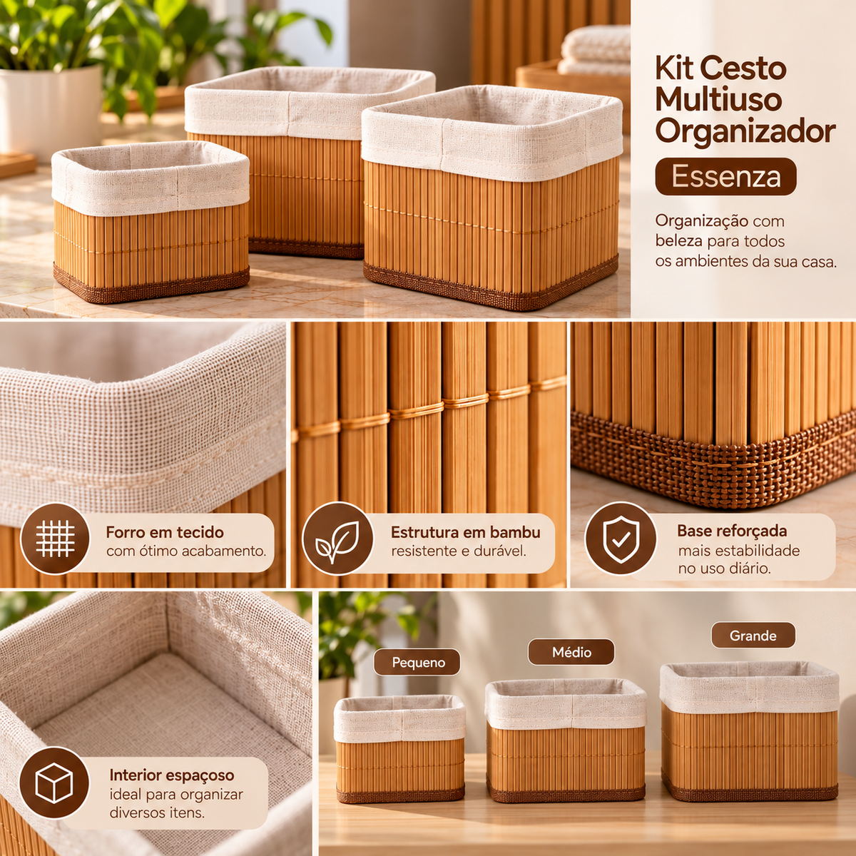Kit Cesto Multiuso Organizador Essenza