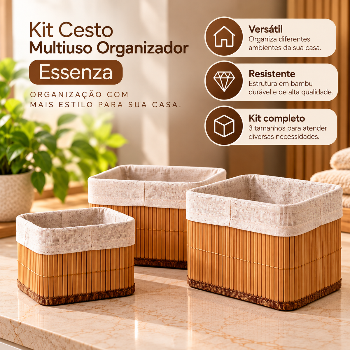 Kit Cesto Multiuso Organizador Essenza