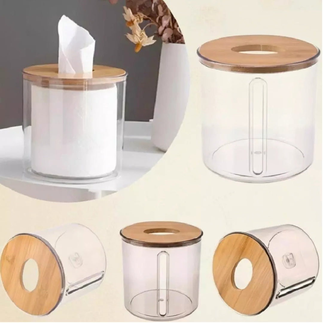 Porta Papel Higiênico com Tampa de Bambu BambooDecor
