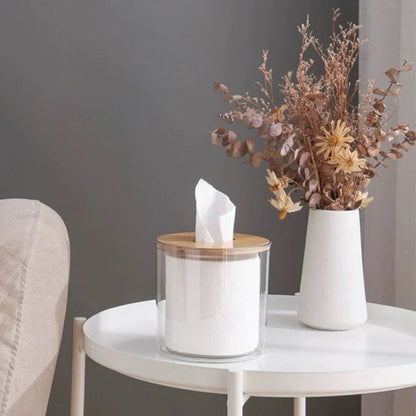 Porta Papel Higiênico com Tampa de Bambu BambooDecor