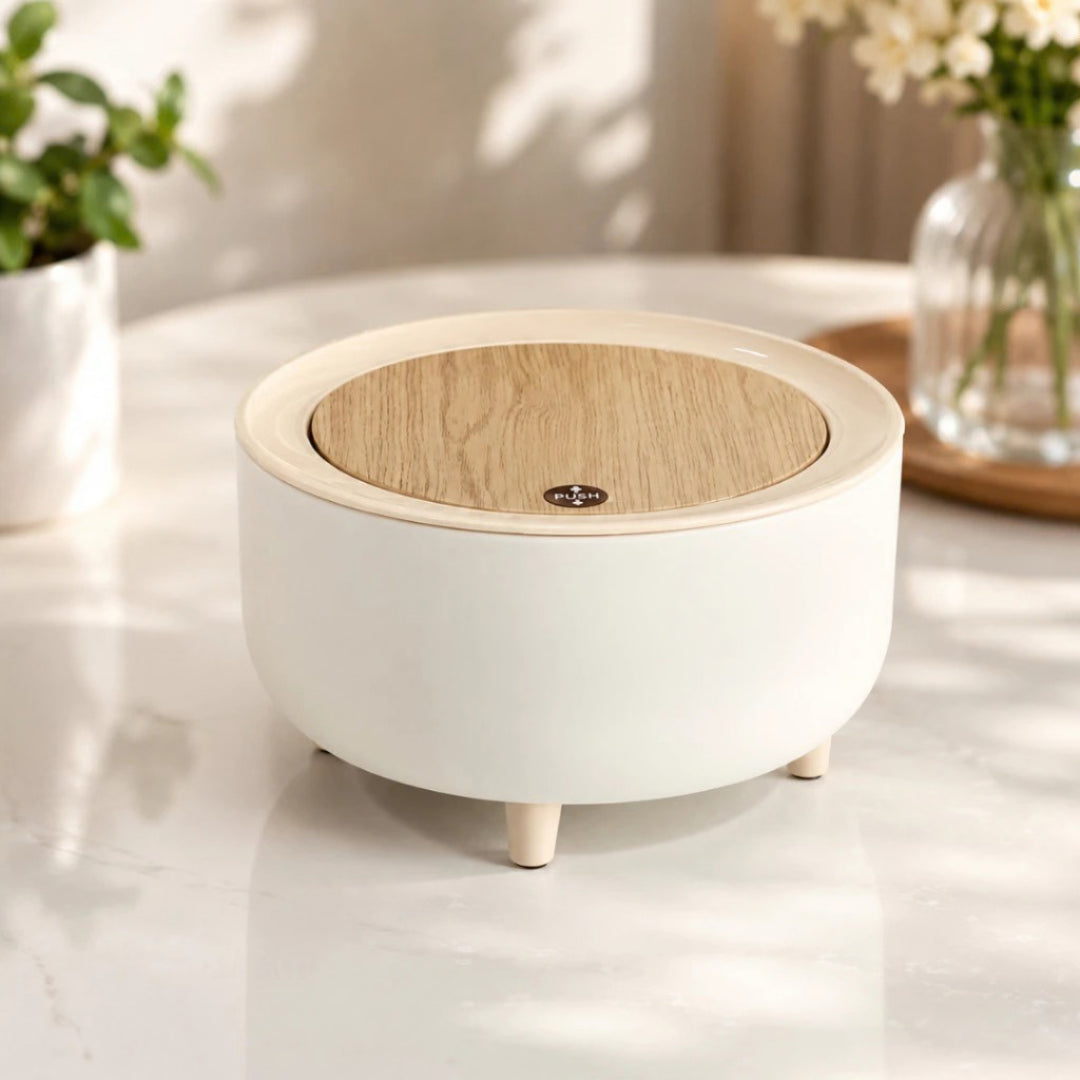 Lixeira de Mesa Multiuso BambooBox Redonda